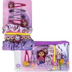 Gabby's Dollhouse Beauty Zestaw accessori do włosów dziecięcych 5szt gumki do włosów + 4szt spinki do włosów + bransoletka
