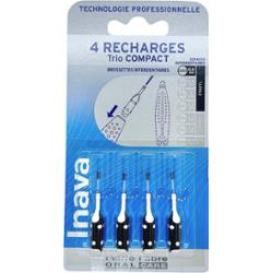 Inava Trio Compact - Szczoteczki międzyzębowe ISO 0 0,6 mm wąskie - 4 czarne wkłady