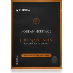 KORIKA Korean Heritage Jeju Mandarin & Vitamin B-C-E Complex Skin Illuminating Sheet Mask maska rozświetlająca w płacie 25 g