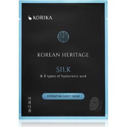 KORIKA Korean Heritage Silk & 8 Types of Hyaluronic Acid Hydrating Sheet Mask maska nawilżająca w płacie 25 g