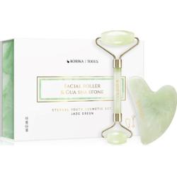 KORIKA Tools Face Roller & Gua Sha wałek do masażu twarzy i akcesorium do masażu Jade Green