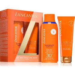 Lancaster Słoneczny Beauty Zestaw prezentowy dla kobiet Mleczko do opalania SPF 30 175 ml + Mleczko do ciała przedłużające opaleniznę 125 ml