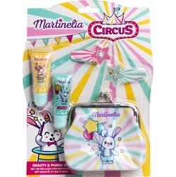 Martinelia Cyrk Beauty Zestaw z torebką dla dzieci 3+ spinki do włosów 2 szt. + błyszczyk do ust 2 szt. + portmonetka na monety dla dzieci