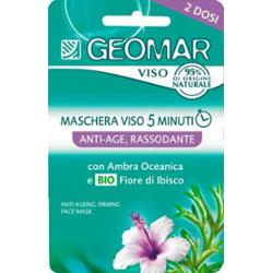 Geomar 5-minutowa ujędrniająca maska przeciwstarzeniowa do twarzy z organicznym kwiatem hibiskusa i bursztynem oceanicznym, 2 x 15 ml