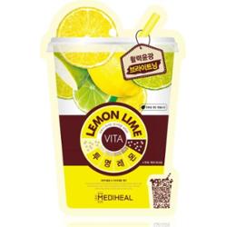 MEDIHEAL - Lemonlime Vita Mask, maska rozświetlająco-energetyzująca z cytryną i limonką, 20ml