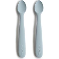 Mushie Łyżeczki silikonowe do karmienia Powder Blue 2szt