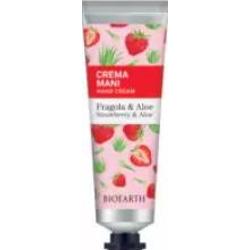 Bioearth Krem do rąk Family Hand Cream Special Edition Truskawka i Aloes (30 ml)