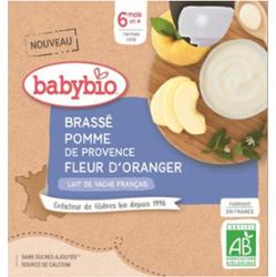 Babybio Duszone jabłka i kwiaty pomarańczy na 6 miesięcy 4x85g
