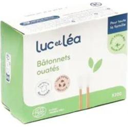 Luc E Lea Patyczki bawełniane dla dorosłych, 100% bawełny organicznej, papier na łodygi x200