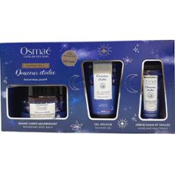 Osmaé Starry Softness Box - Odżywczy balsam do ciała + żel pod prysznic + sproszkowany mech krem do rąk i paznokci (edycja limitowana)
