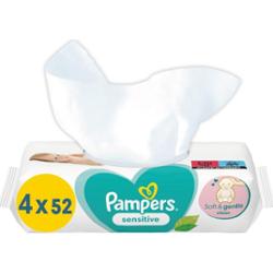Pampers Wrażliwe chusteczki nawilżane dla dzieci do skóry wrażliwej 4x52 sztuki