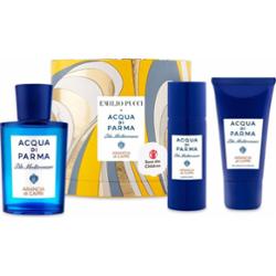 Ustawić Acqua di Parma: Niebieski Mediterraneo Arancia di Capri Eau De Toilette Unisex 75 ml + Balsam do ciała 50 ml + Żel pod prysznic oczyszczający