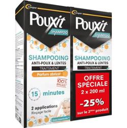 Pouxit Szampon przeciw wszom i gnidom o zapachu moreli 2x200ml