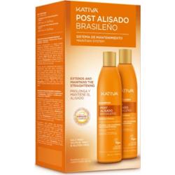 Kativa Szampon po zabiegu + brazylijska odżywka wygładzająca 2 x 225 ml
