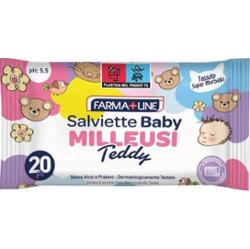 Farmaline Chusteczki nawilżane dla niemowląt Teddy wielokrotnego użytku - 20 sztuk