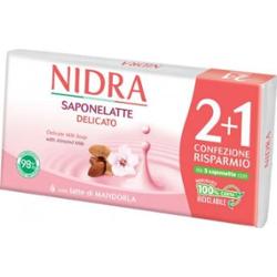 Nidra Delikatne mydło z mlekiem migdałowym 2 i 1 sztuka 90 gr.