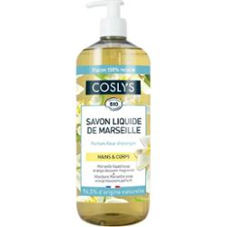 Coslys Marsylskie mydło w płynie z organicznym kwiatem pomarańczy Do rąk i ciała 1L