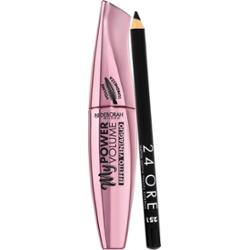Ustawić Deborah: 24H Extra Gel Eyeliner Czarny 15 g + My Power Wodoodporny Tusz do Rzęs Pogrubiający Czarny 14 ml