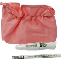 Ustawić Deborah: Pure Formula Volumizing Black Mascara 12 ml + Pure Formula Gel Eyeliner Black 15 g + Różowa torba materiałowa