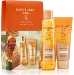 Sanctuary Spa Signature Zestaw upominkowy Duo odświeżający żel pod prysznic 150 ml + wygładzający żel złuszczający 100 ml