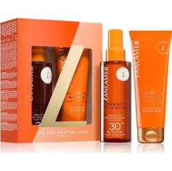 Lancaster Słoneczny Beauty Zestaw upominkowy Solar suchy olejek do opalania w sprayu SPF 30 150 ml + mleczko do ciała przedłużające opaleniznę 125 ml