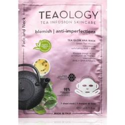 Teaology Tea Glow AHA Oczyszczająca i odświeżająca maska w płachcie na szyję i dekolt 21 ml