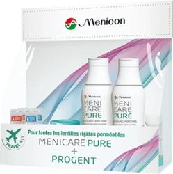 Zestaw wielofunkcyjny Menicon MeniCare Pure Travel + Progente 2x70ml + 2 zabiegi + 2 etui