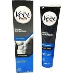 Veet Veet Krem do usuwania włosów z ciała i klatki piersiowej dla skóry wrażliwej 200ml dla mężczyzn