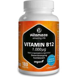Vitamaze Witamina B12 1000 µg Tabletki o wysokiej dawce, wspomagające utrzymanie energii i sprawności poznawczej 180 tabletek