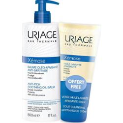 Uriage Xémose Balsam Kojący Olejek 500ml + Olejek Oczyszczający 200ml Silna Suchość Skóra Atopowa