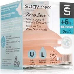 Suavinex Zero Zero smoczek do butelki L duży przepływ 6 miesięcy+ 2 sztuki